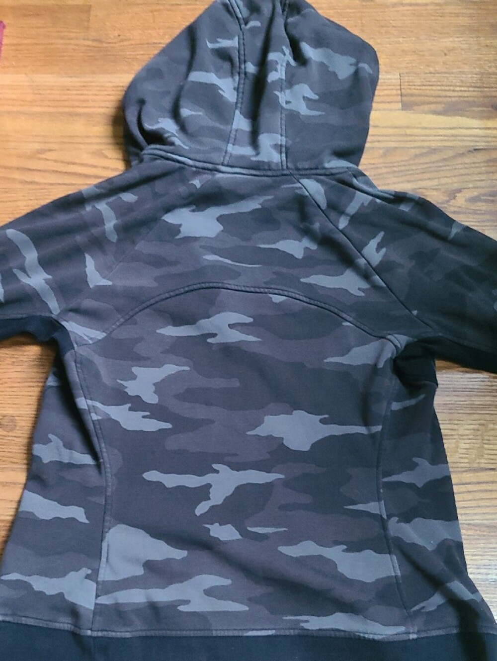 Athleta Women's Hooded Camo Zip Bomber Jacket - Black & Gray - Picture 6 of 6